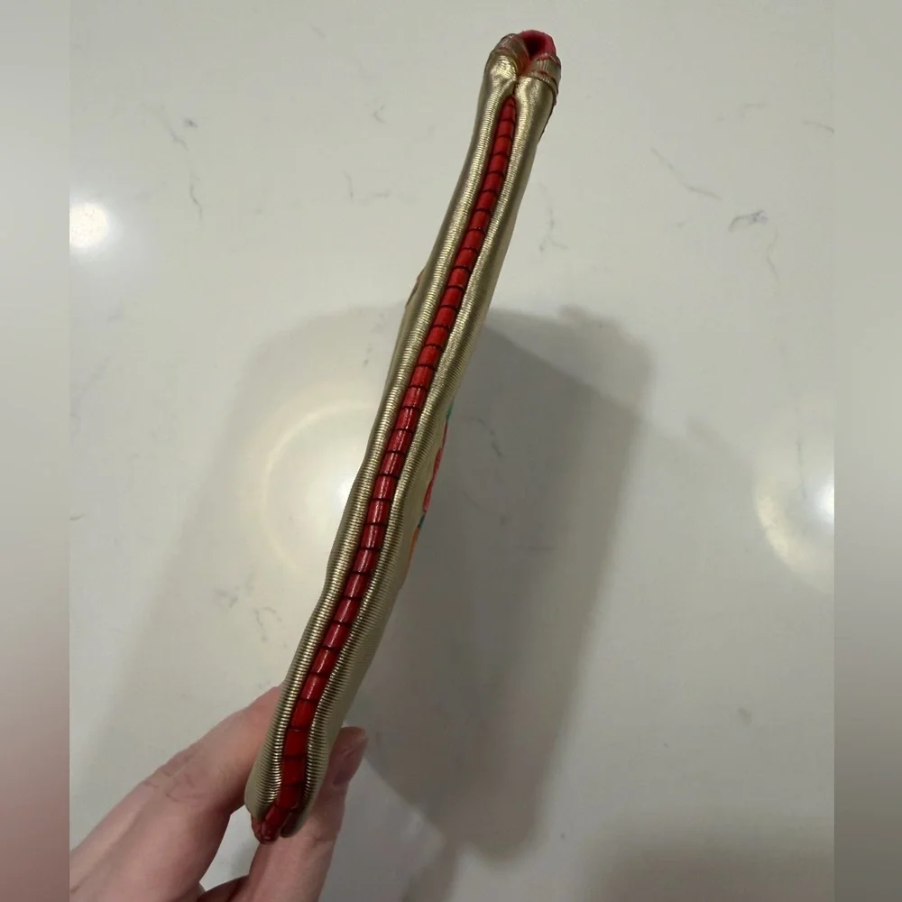 Loewe Gold Embroidered Zip Top Cosmetics Pouch - Picture 3 of 8